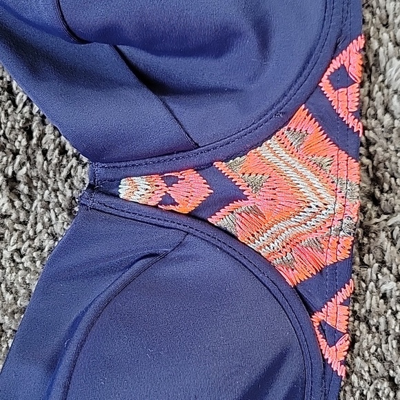 Ninety Six Degrees Bikini Top Blue Pink Strapless Size Medium - Picture 3 of 6